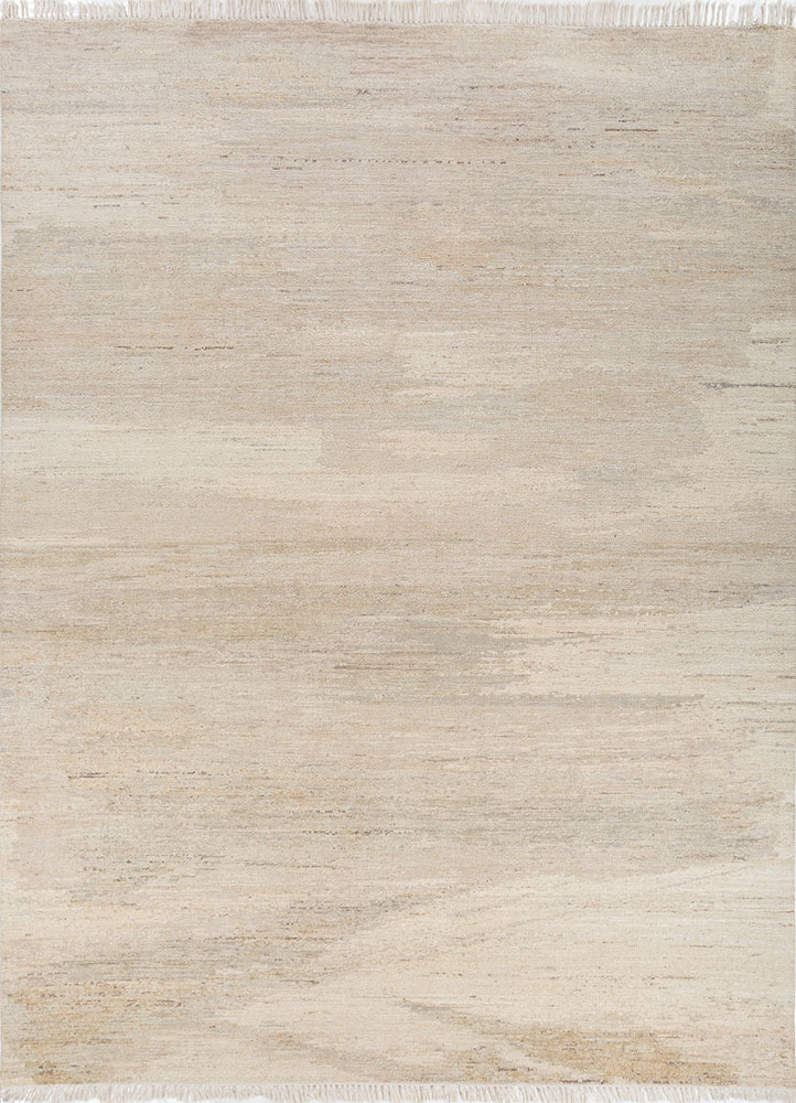 entropy ivory afghan wool hand knotted Rug - HeadShot