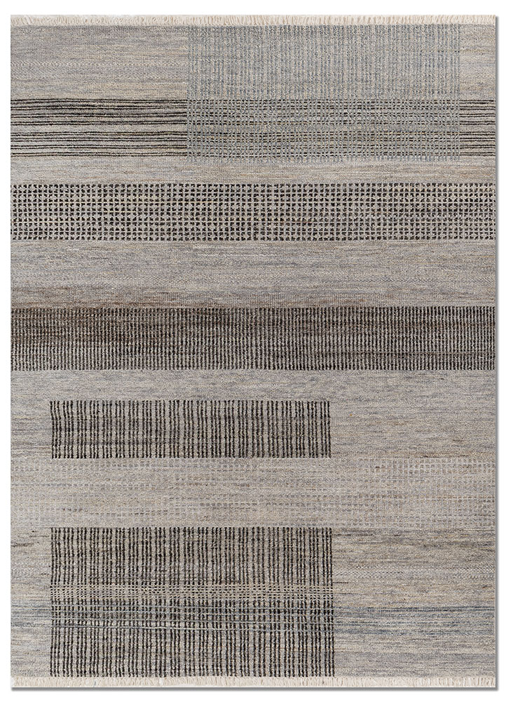blythe grey and black afghan wool hand knotted Rug - HeadShot