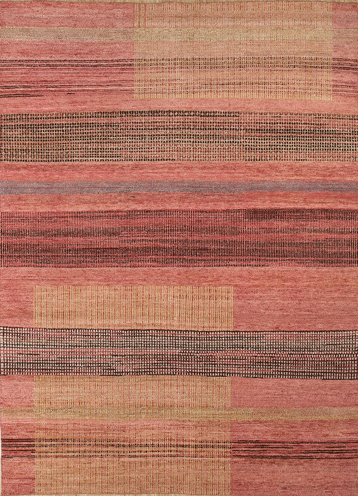 blythe red and orange afghan wool hand knotted Rug - HeadShot