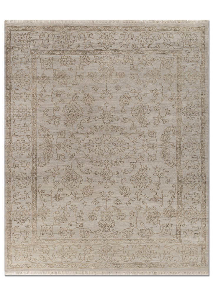 aprezo grey and black wool hand knotted Rug - HeadShot
