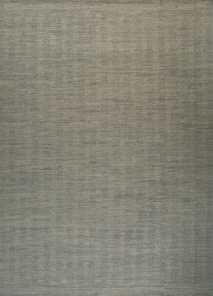 zuri grey and black wool hand knotted Rug - HeadShot