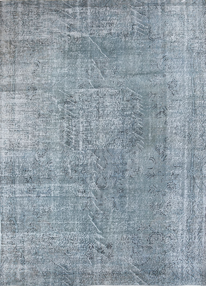 lacuna blue wool hand knotted Rug - HeadShot