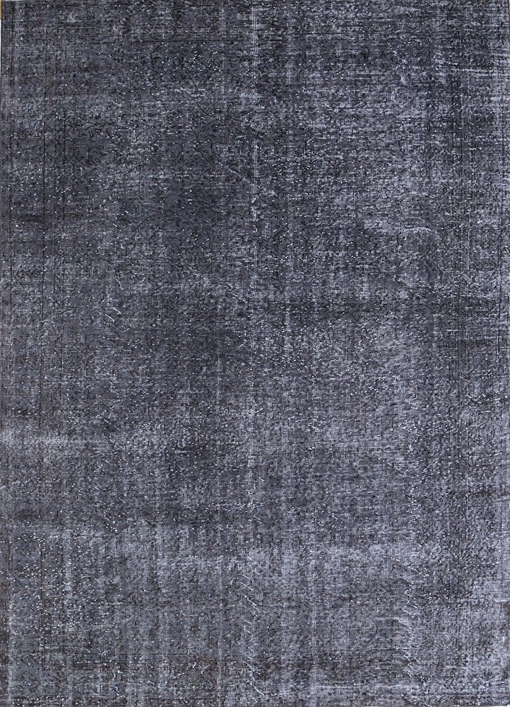 lacuna grey and black wool hand knotted Rug - HeadShot