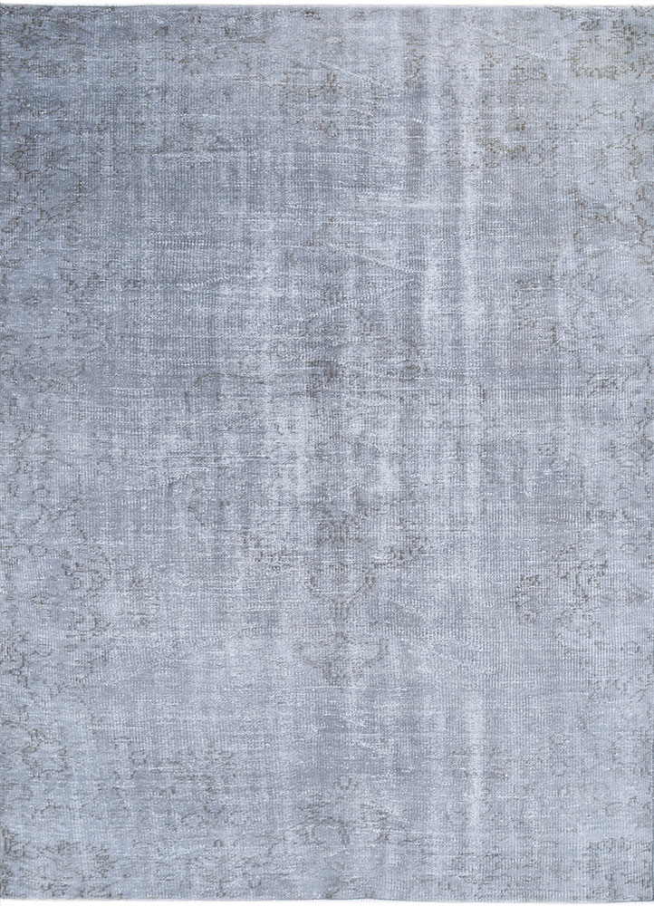 lacuna blue wool hand knotted Rug - HeadShot