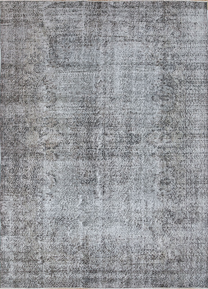 lacuna grey and black wool hand knotted Rug - HeadShot