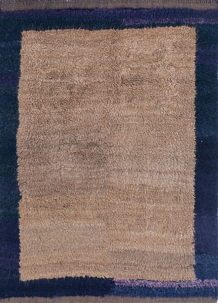 zuri beige and brown wool hand knotted Rug - HeadShot