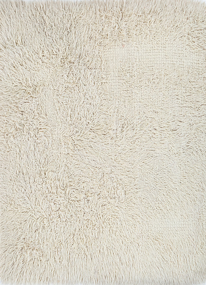 zuri ivory wool hand knotted Rug - HeadShot