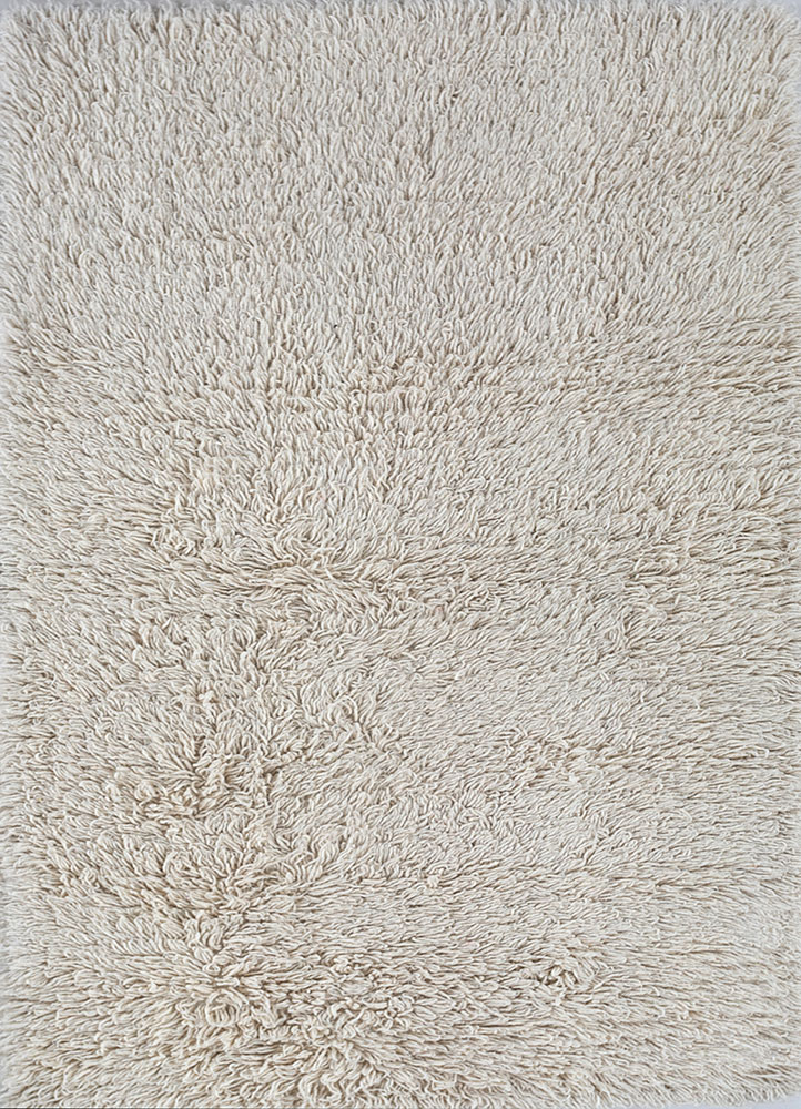 zuri ivory wool hand knotted Rug - HeadShot