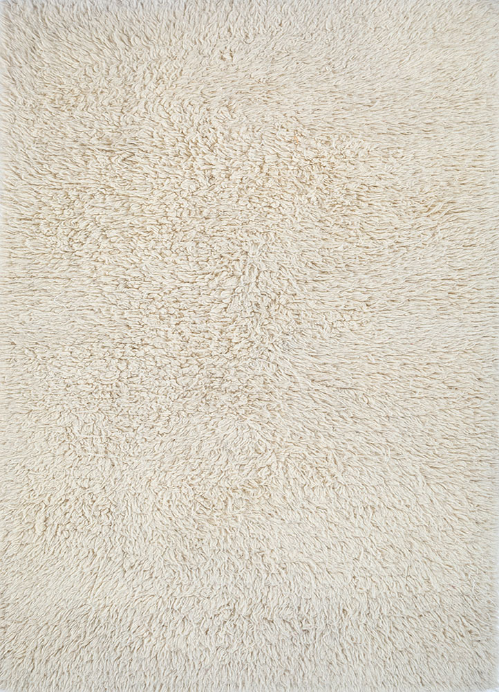zuri ivory wool hand knotted Rug - HeadShot