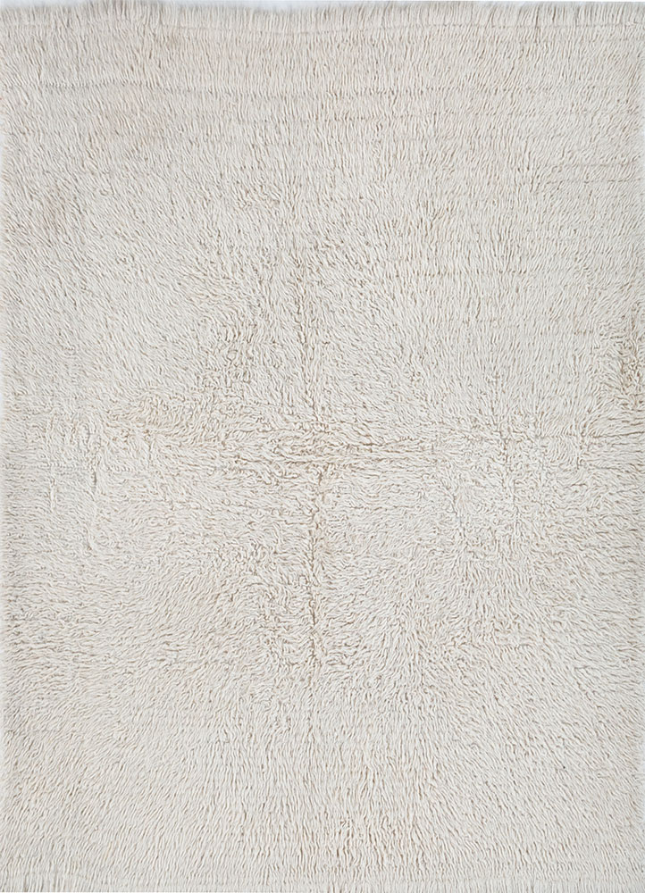 zuri ivory wool hand knotted Rug - HeadShot