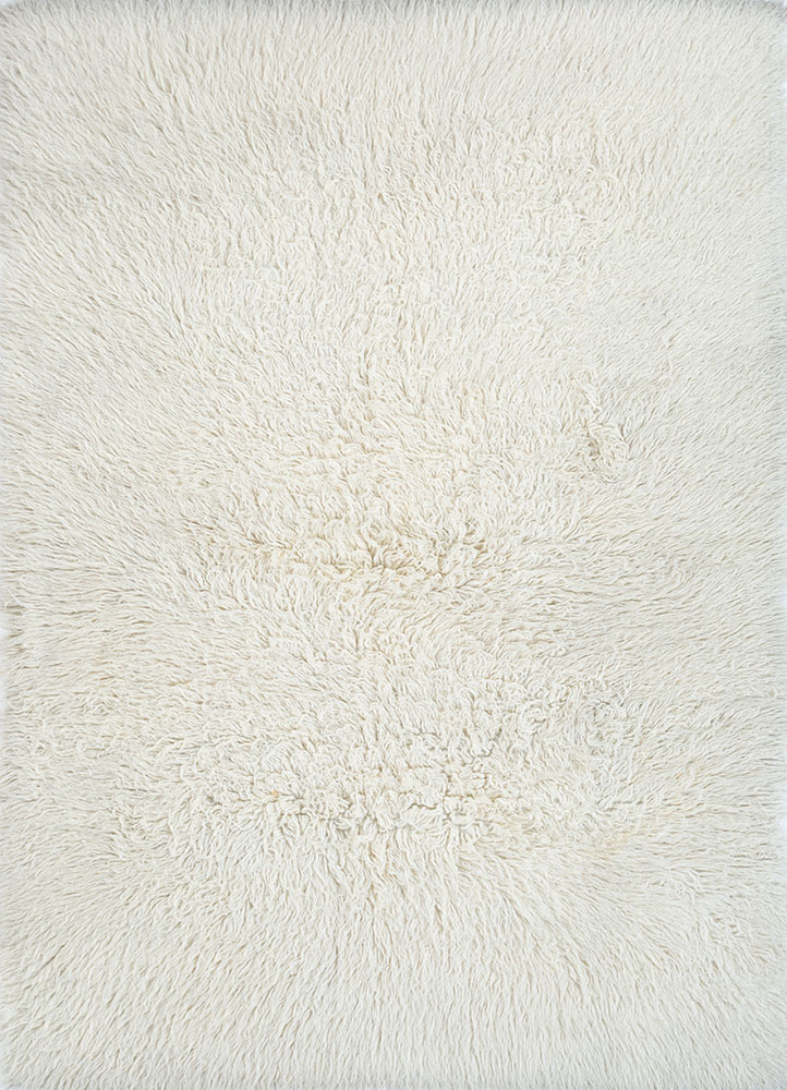 zuri ivory wool hand knotted Rug - HeadShot