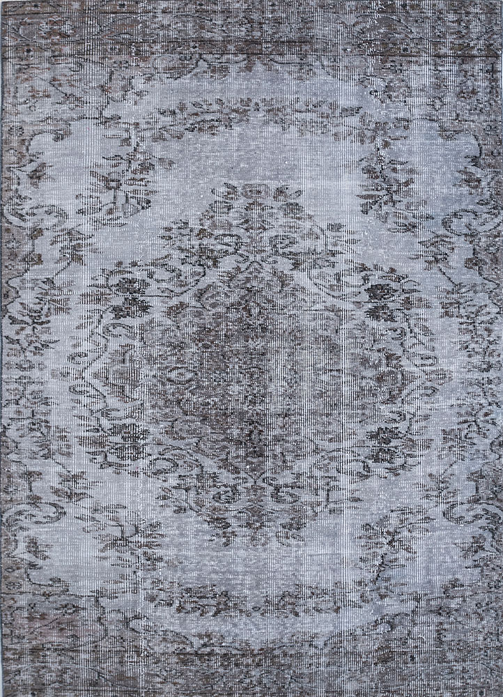 lacuna grey and black wool hand knotted Rug - HeadShot