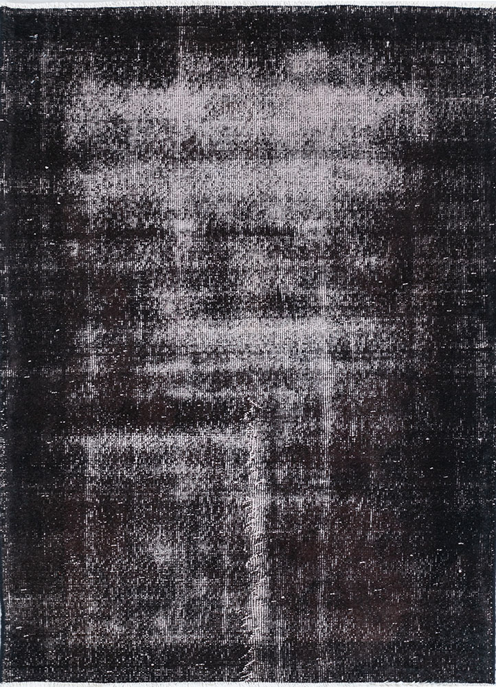 lacuna grey and black wool hand knotted Rug - HeadShot