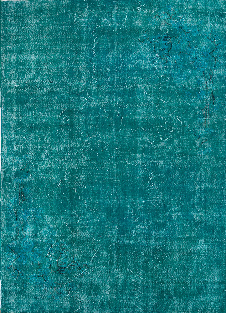 lacuna blue wool hand knotted Rug - HeadShot
