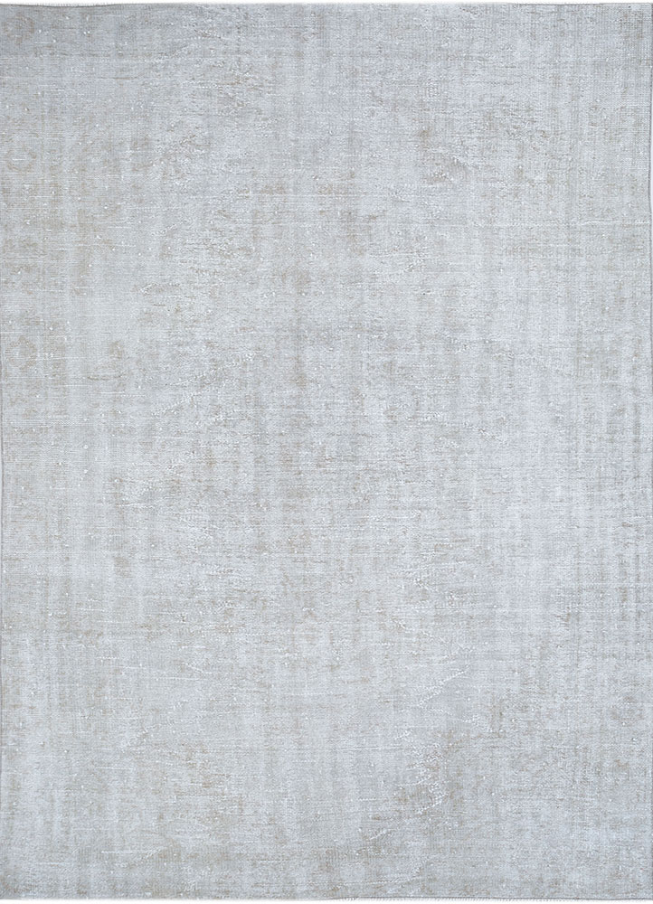 vintage grey and black wool hand knotted Rug - HeadShot