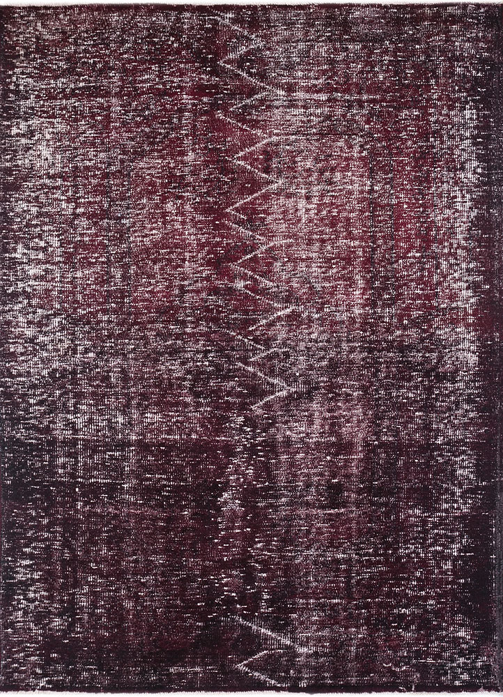 lacuna pink and purple wool hand knotted Rug - HeadShot