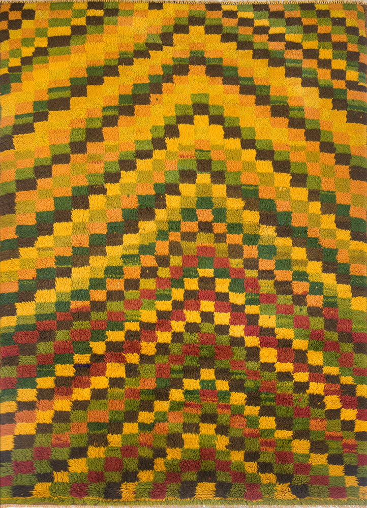 zuri gold wool hand knotted Rug - HeadShot