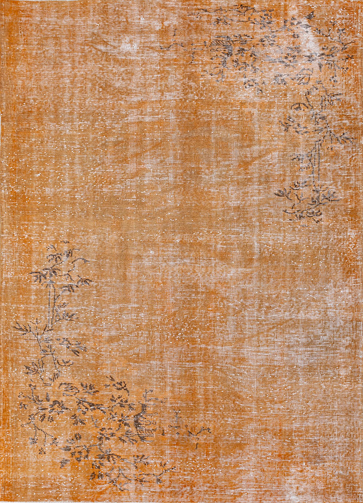 lacuna gold wool hand knotted Rug - HeadShot