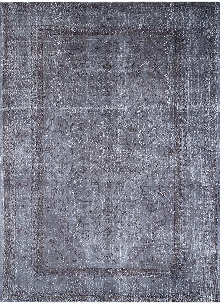 lacuna grey and black wool hand knotted Rug - HeadShot