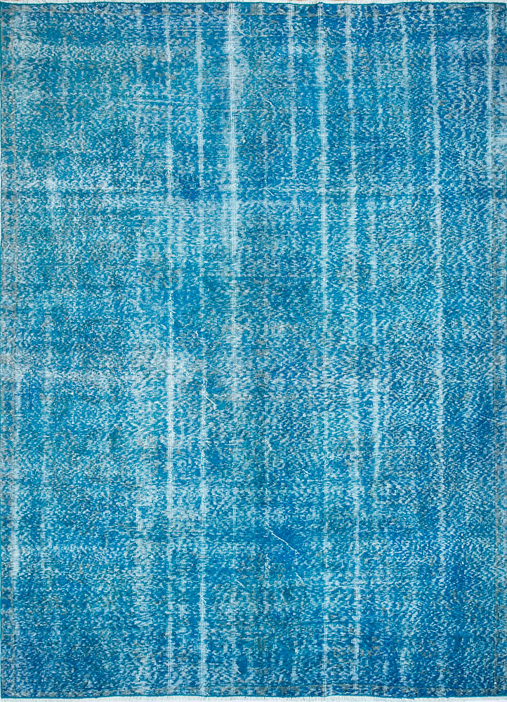 lacuna blue wool hand knotted Rug - HeadShot