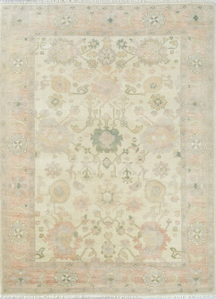 aalam red and orange wool hand knotted Rug - HeadShot
