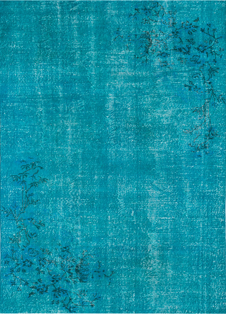 lacuna blue wool hand knotted Rug - HeadShot