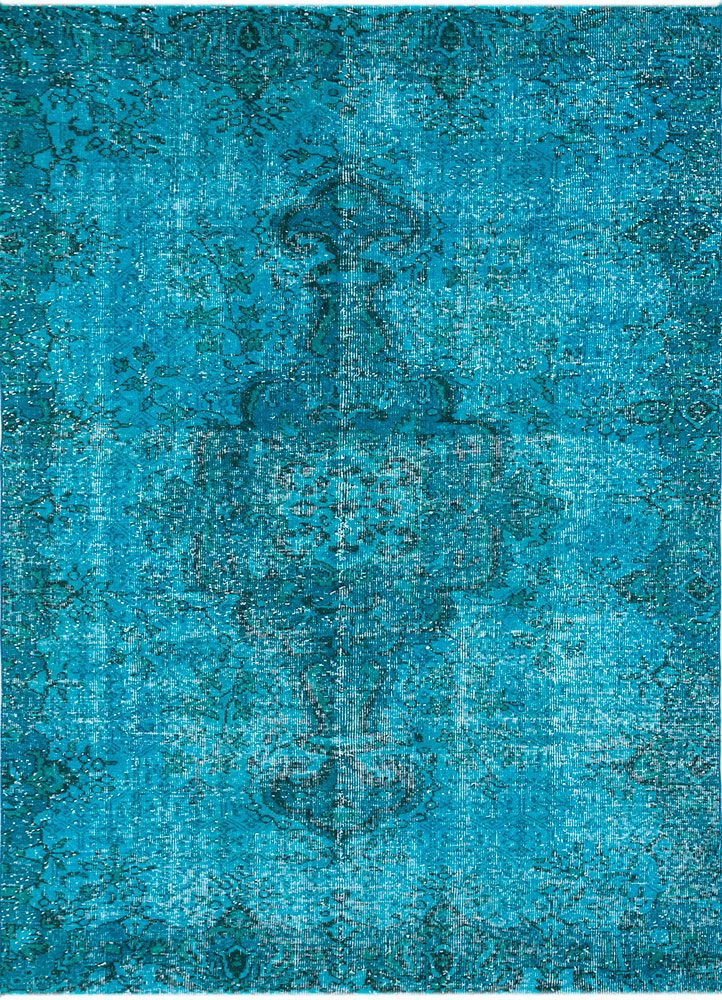 lacuna blue wool hand knotted Rug - HeadShot