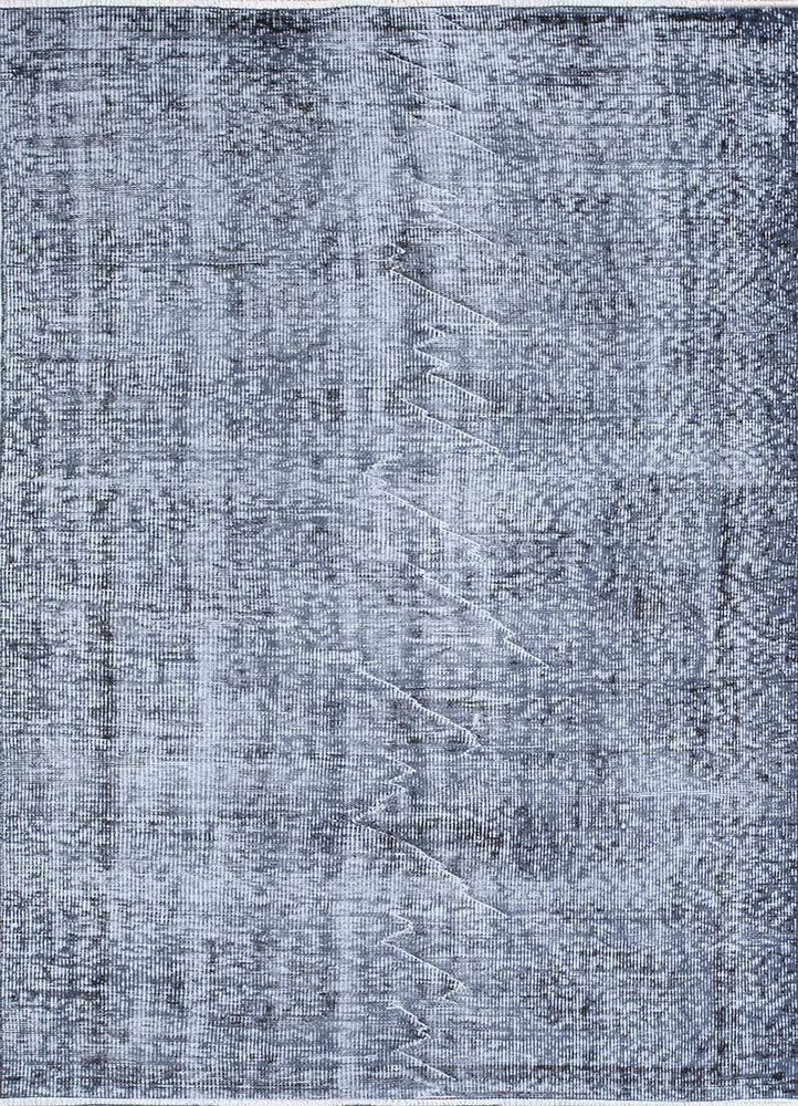 lacuna grey and black wool hand knotted Rug - HeadShot