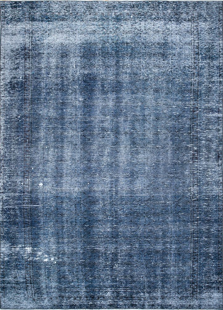 lacuna blue wool hand knotted Rug - HeadShot