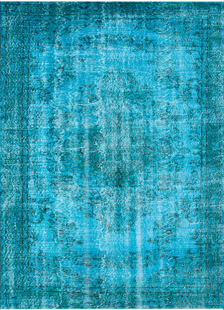 lacuna blue wool hand knotted Rug - HeadShot