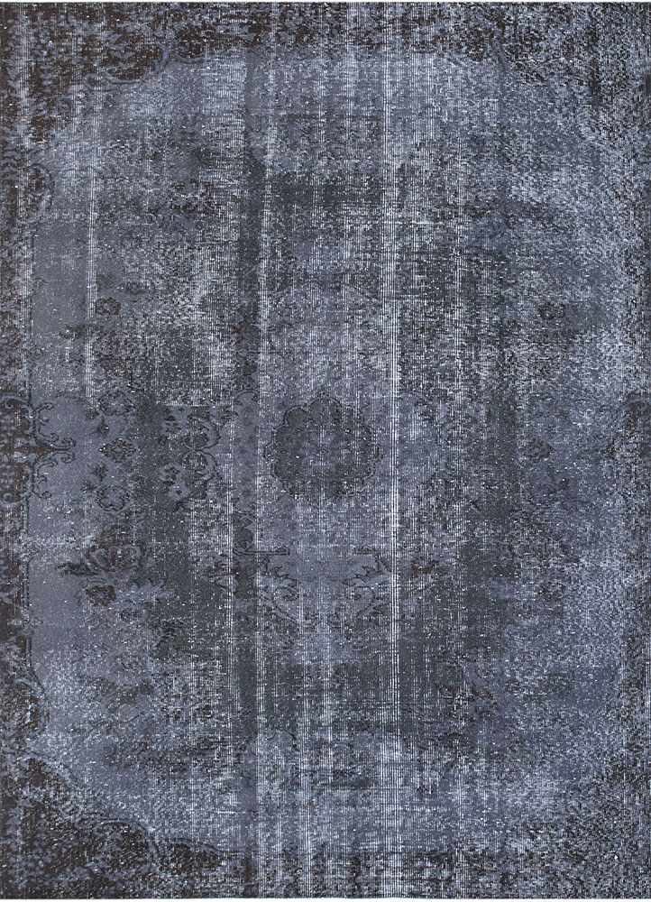lacuna grey and black wool hand knotted Rug - HeadShot