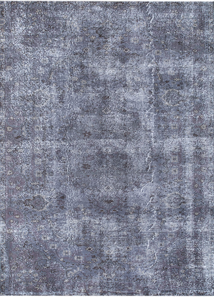 lacuna grey and black wool hand knotted Rug - HeadShot