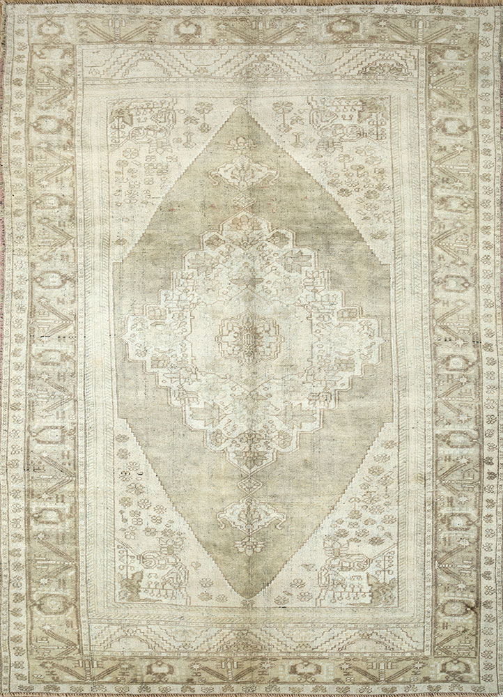 nuray beige and brown wool hand knotted Rug - HeadShot