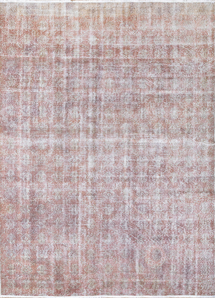 vintage beige and brown wool hand knotted Rug - HeadShot