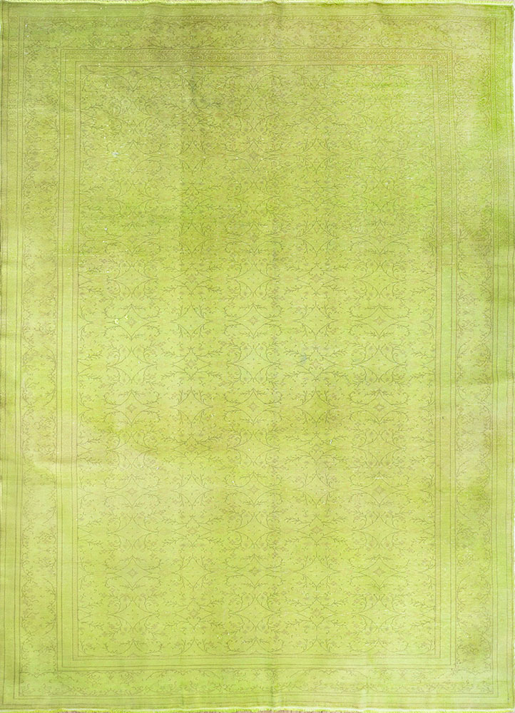 lacuna green wool hand knotted Rug - HeadShot
