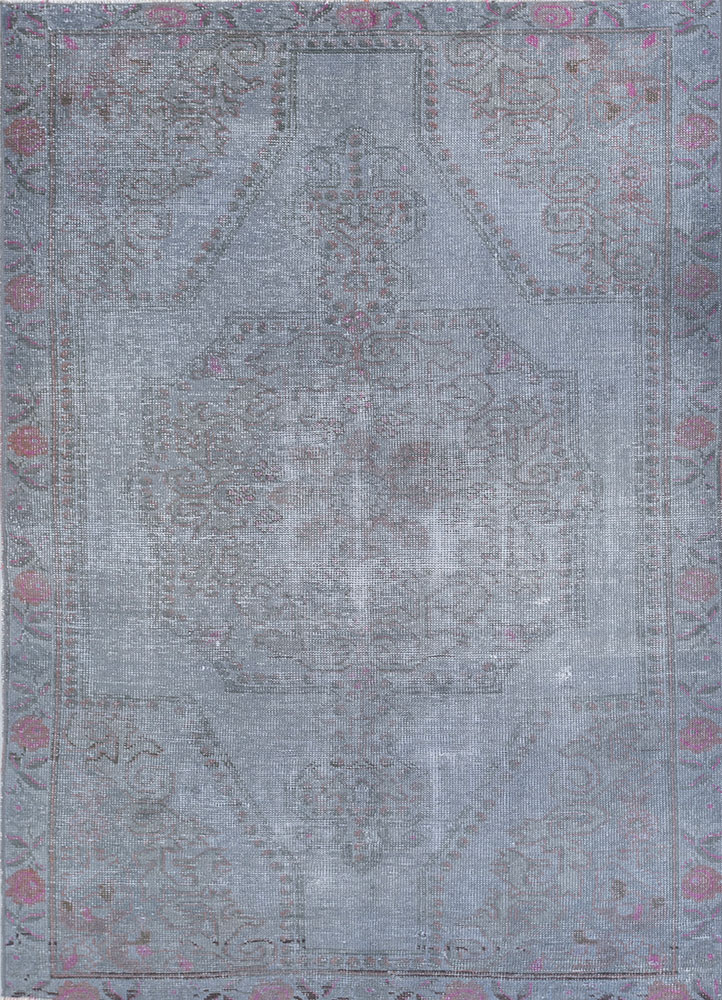 lacuna blue wool hand knotted Rug - HeadShot