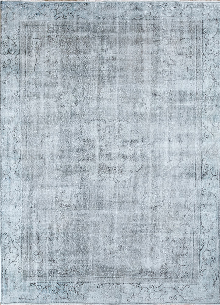 lacuna grey and black wool hand knotted Rug - HeadShot