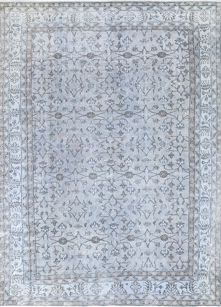 lacuna blue wool hand knotted Rug - HeadShot