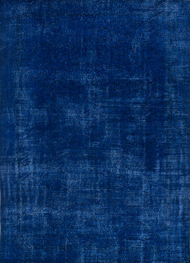 lacuna blue wool hand knotted Rug - HeadShot