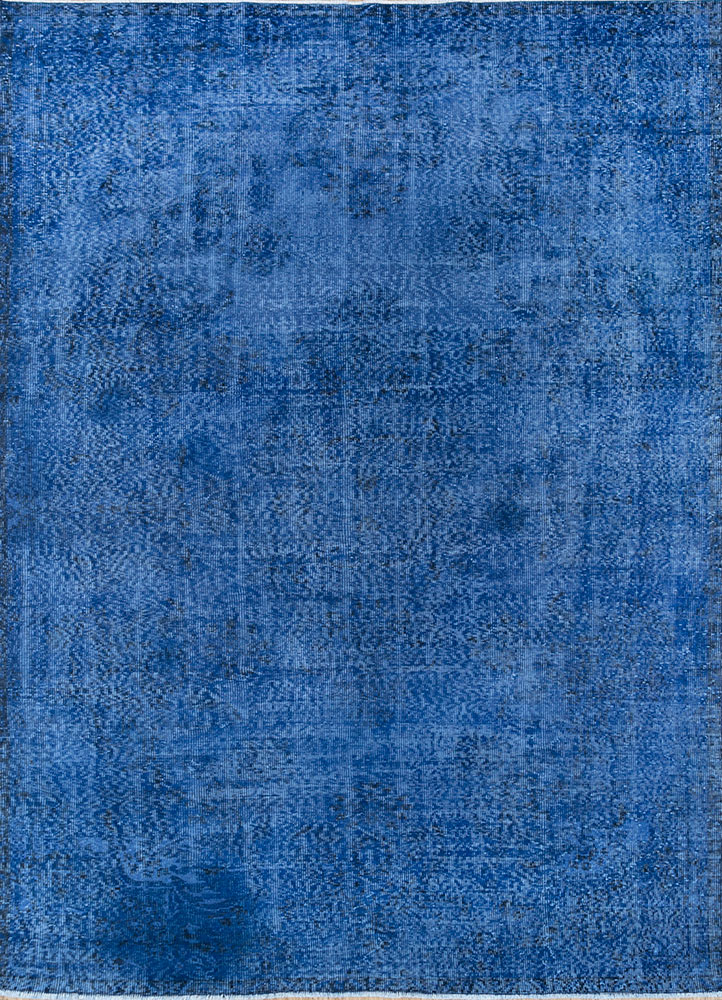 lacuna blue wool hand knotted Rug - HeadShot