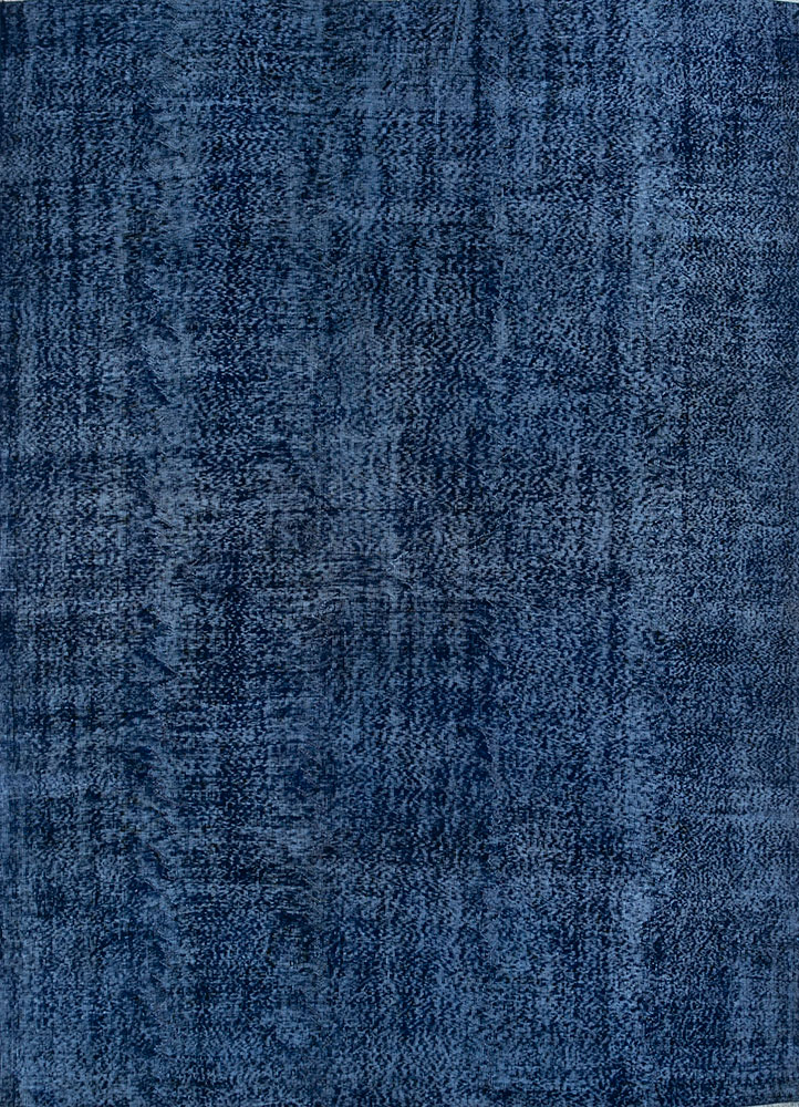 lacuna blue wool hand knotted Rug - HeadShot