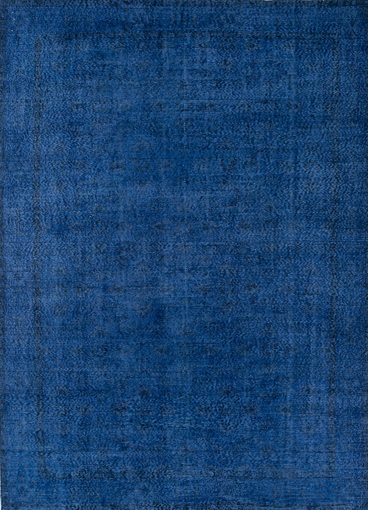 lacuna blue wool hand knotted Rug - HeadShot
