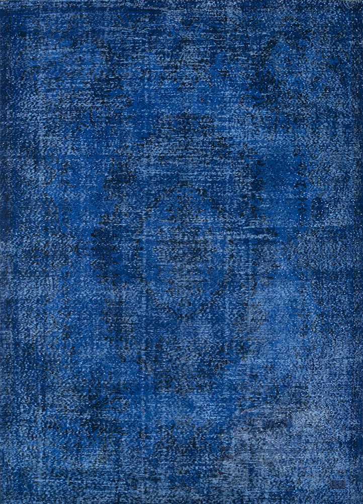 lacuna blue wool hand knotted Rug - HeadShot