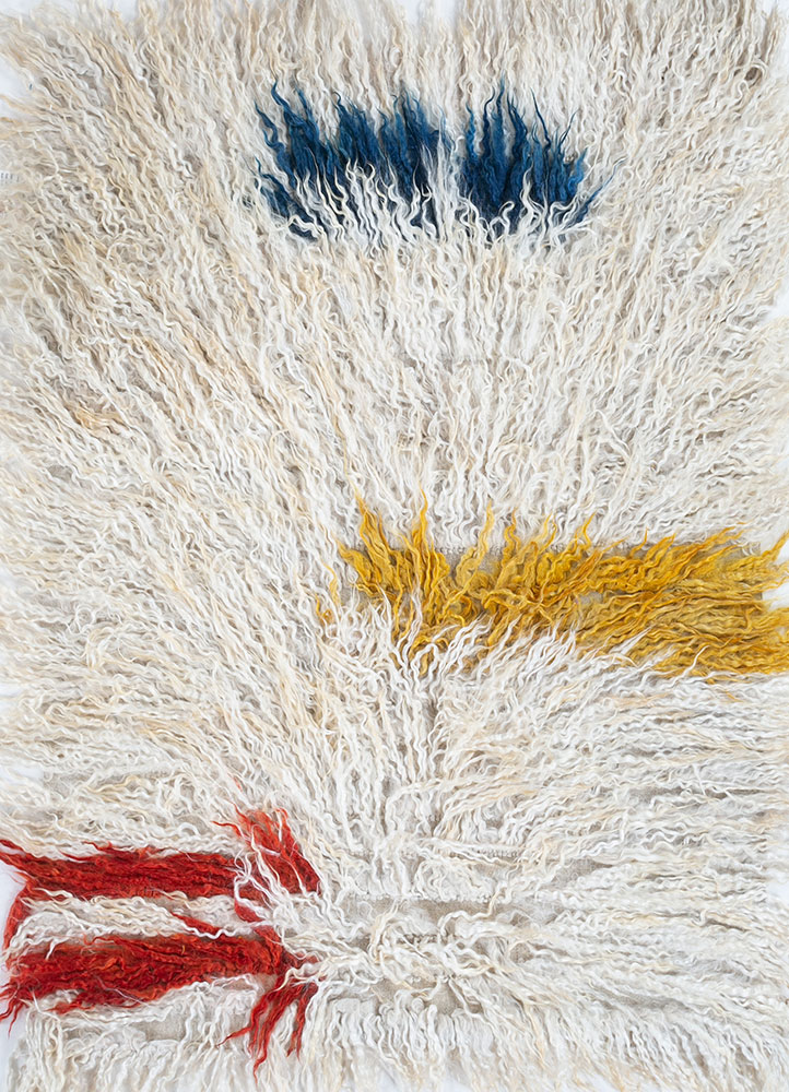 zuri ivory wool hand knotted Rug - HeadShot
