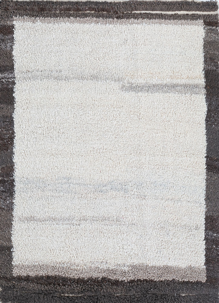 zuri beige and brown wool hand knotted Rug - HeadShot