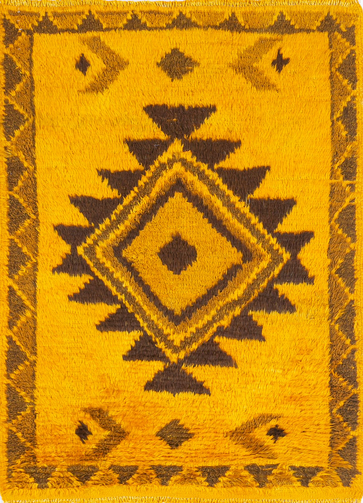 nuray gold wool hand knotted Rug - HeadShot