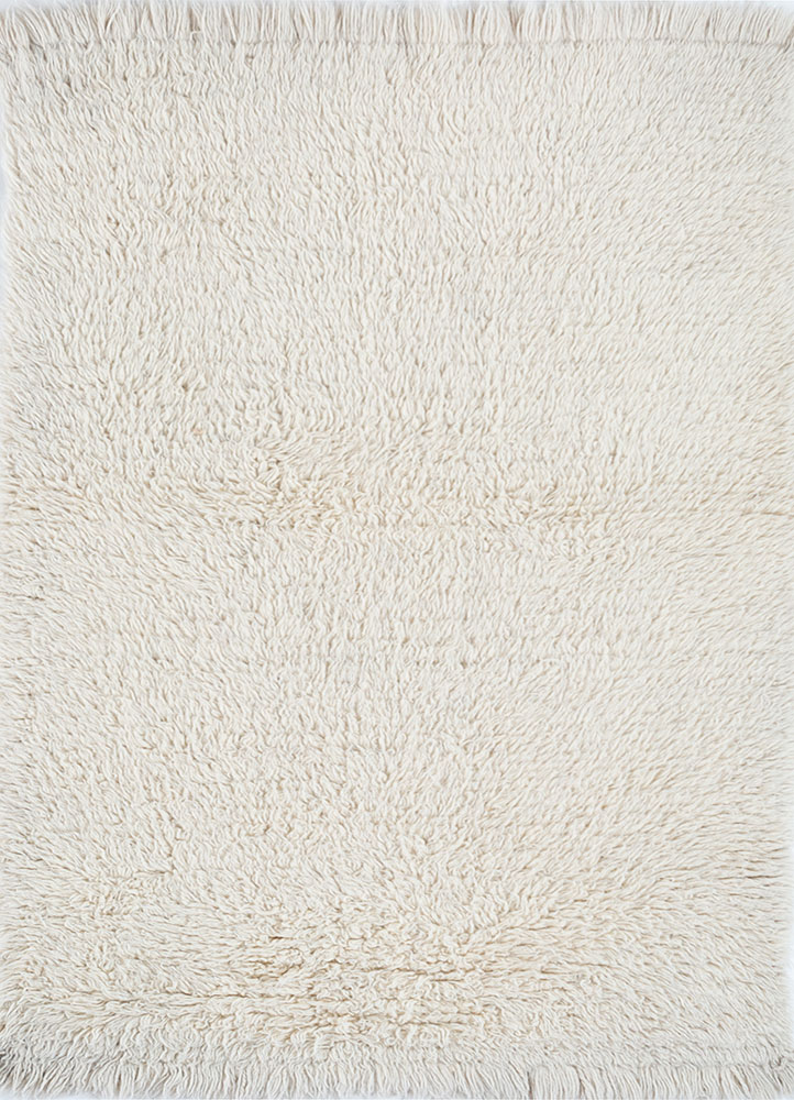 zuri ivory wool hand knotted Rug - HeadShot