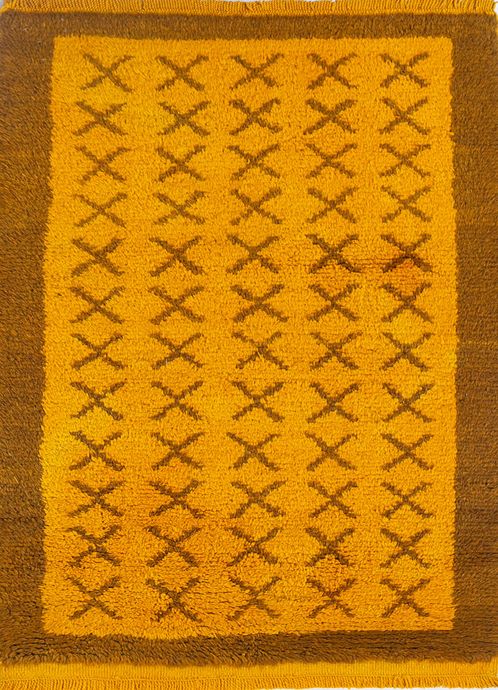zuri red and orange wool hand knotted Rug - HeadShot