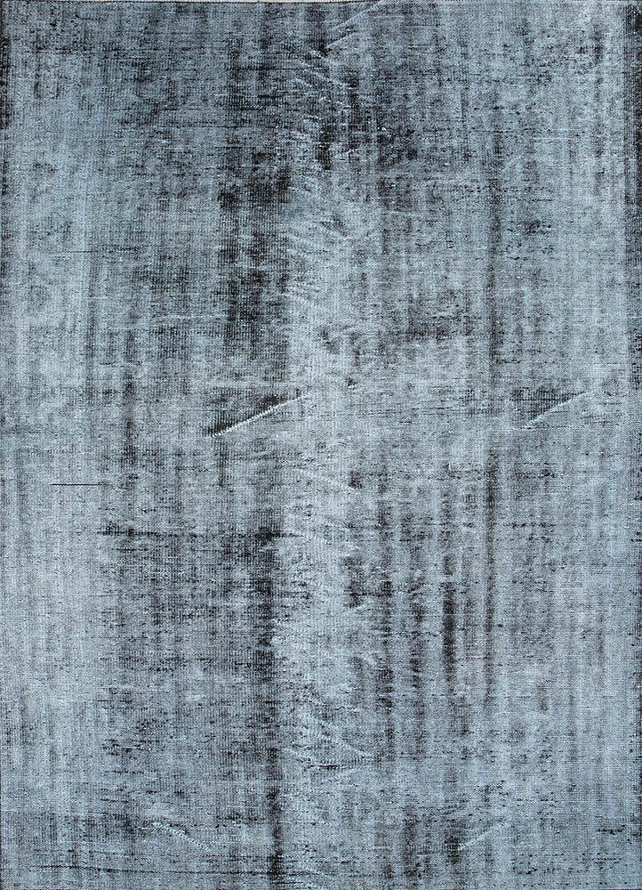 lacuna grey and black wool hand knotted Rug - HeadShot