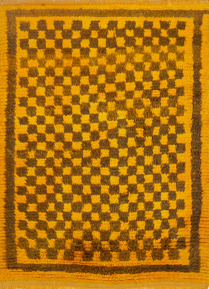 zuri red and orange wool hand knotted Rug - HeadShot